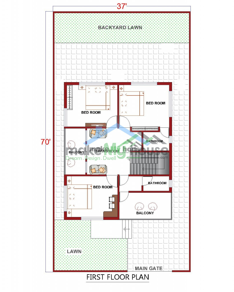 Buy 40x70 House Plan | 40 by 70 Elevation Design | Plot Area Naksha