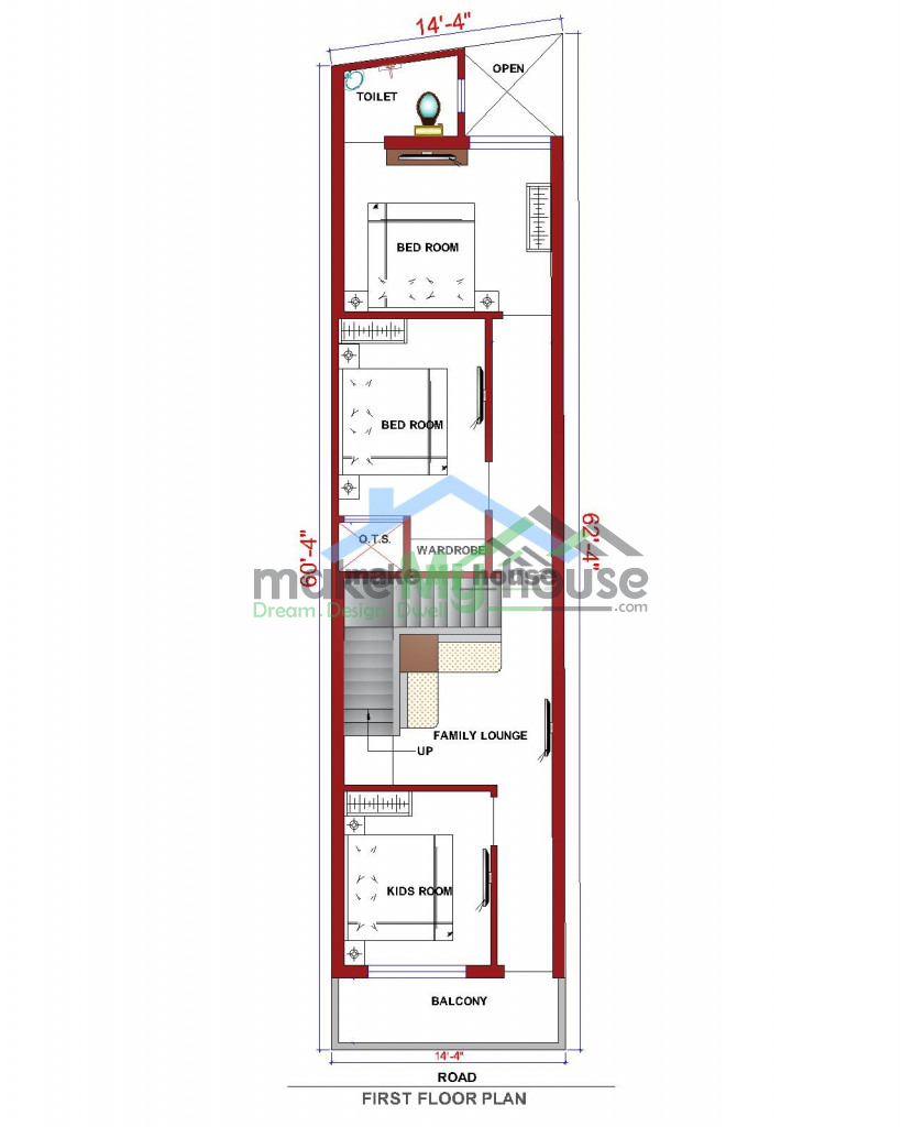 Buy 14x60 House Plan 14 By 60 Elevation Design Plot Area Naksha