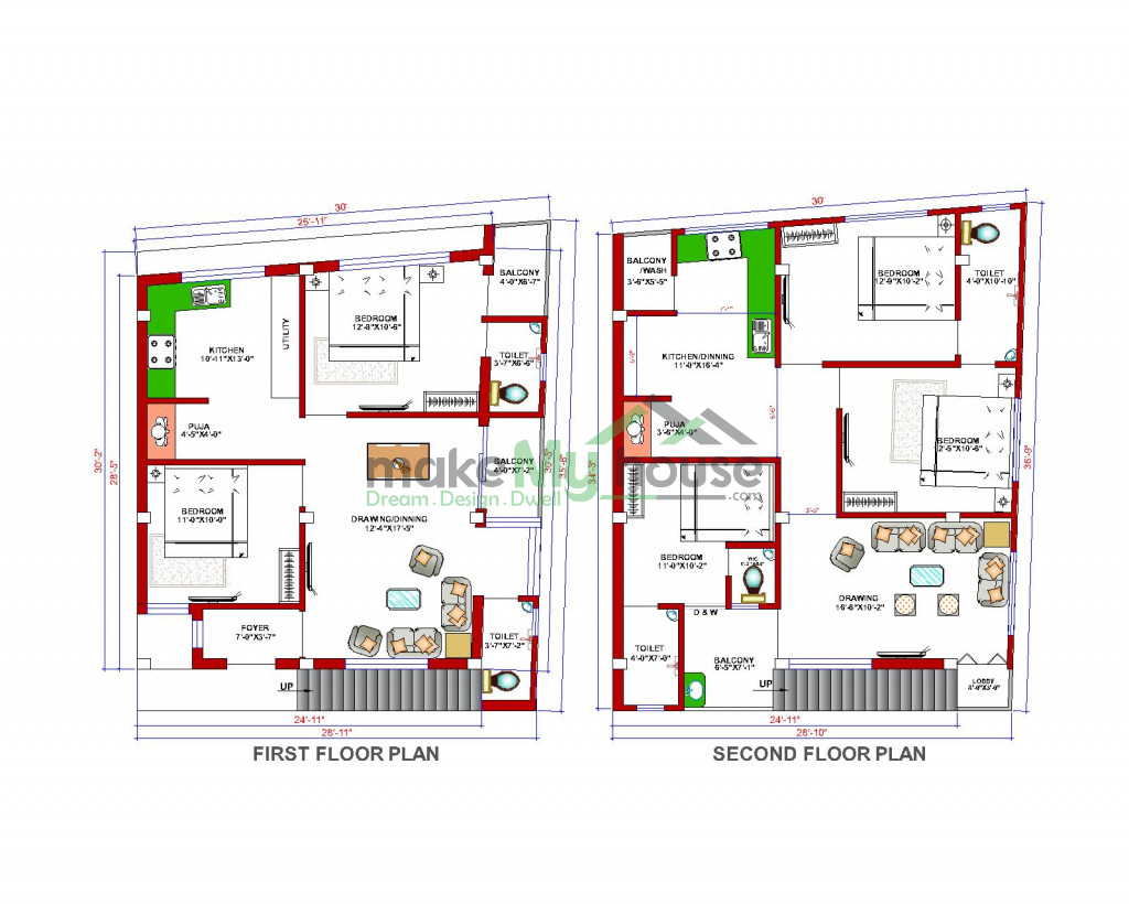 Buy 25x28 House Plan 25 By 28 Elevation Design Plot Area Naksha