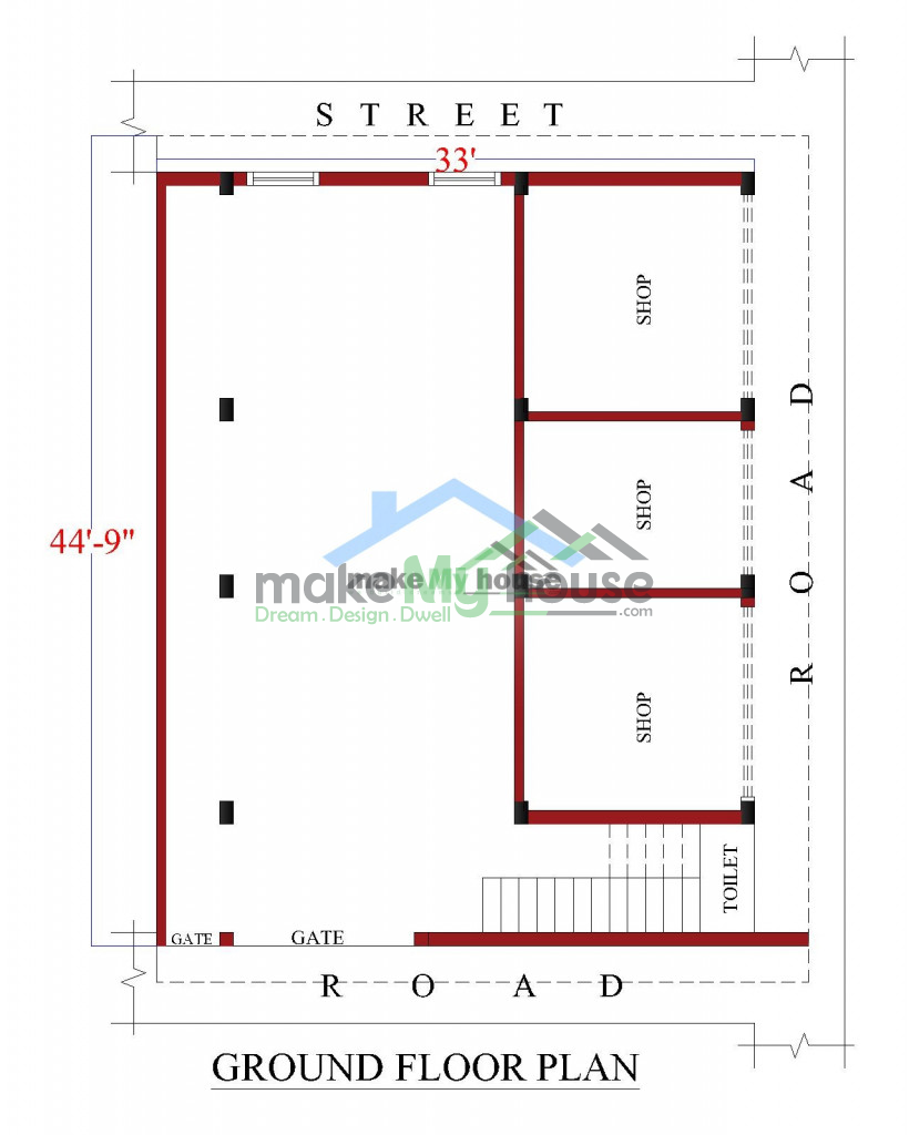 Buy 30x40 House Plan 30 By 40 Elevation Design Plot Area Naksha