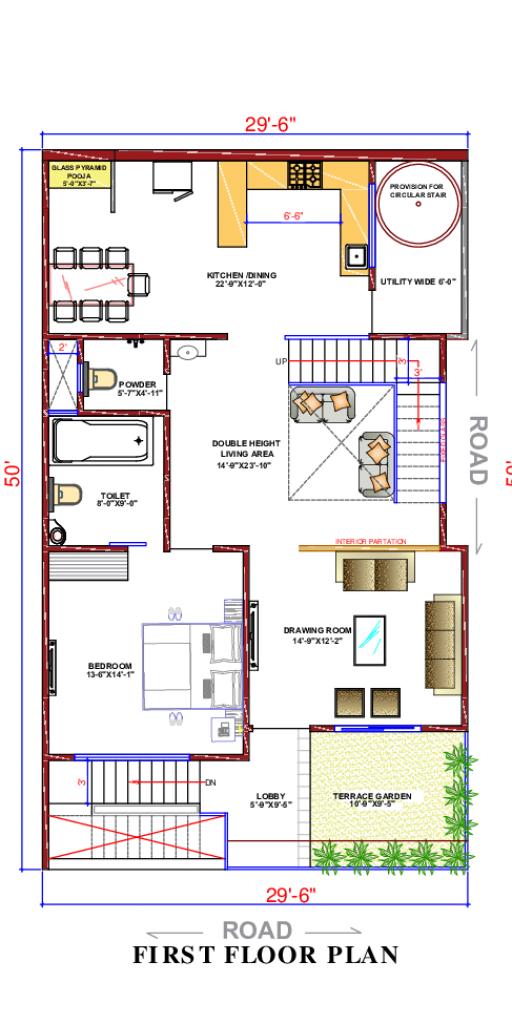 three storey house plan