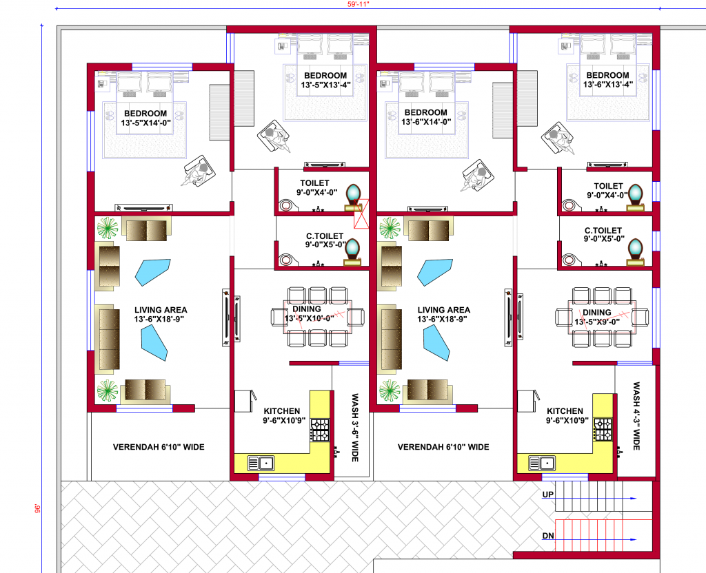 45x90 Floor Plan