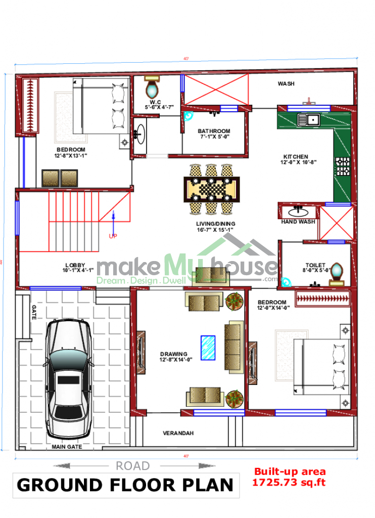 40x45 Floor Plan