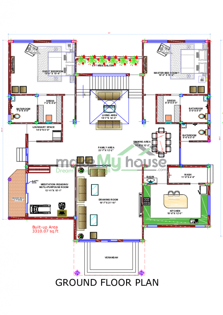 2 storey house layout plan