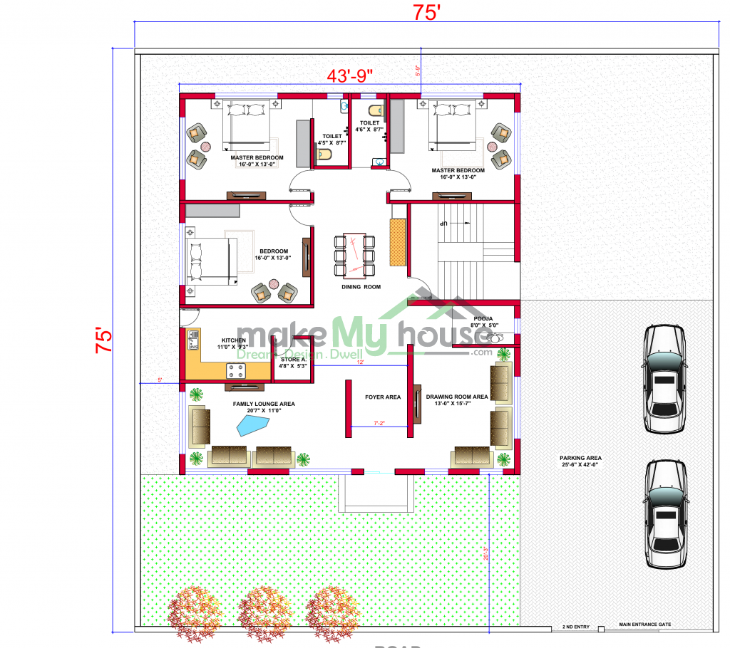 75x75 Floor Plan