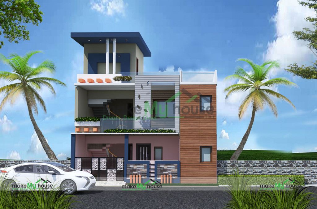 25ft x 60ft Exterior Elevation Design