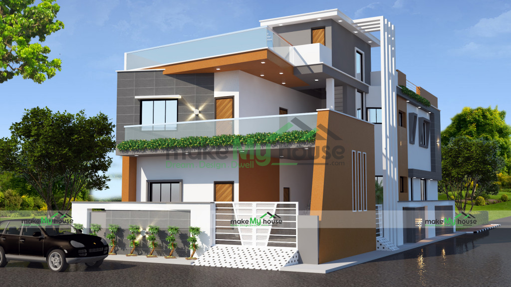 Duplex Exterior Elevation Design