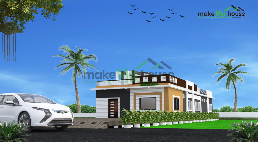 34ft x 135ft Exterior house design