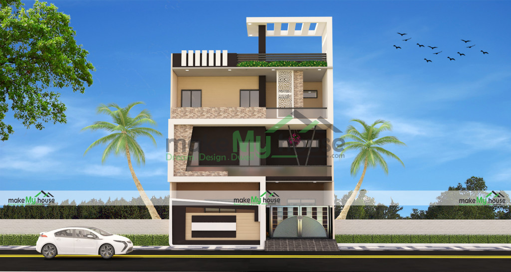 Triplex Floor Plan 3D House Design