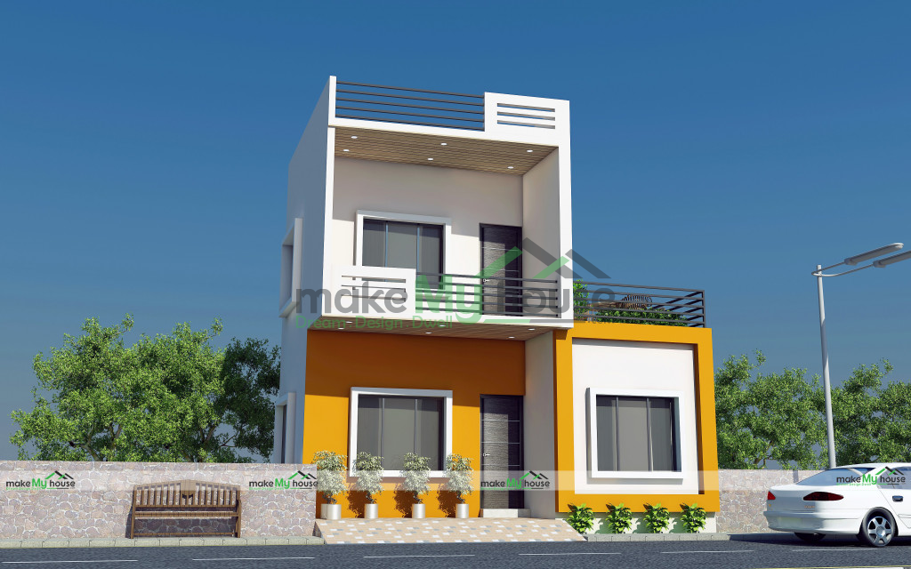 990Sqft Exterior house design