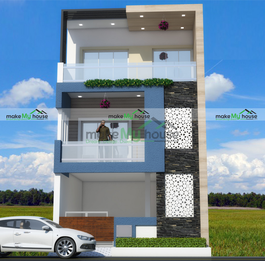 20ft x 55ft Exterior house design