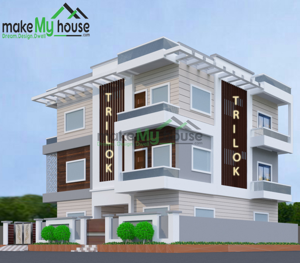 Triplex Floor Plan House Elevation Design