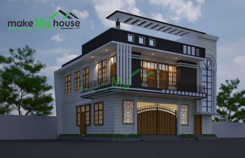 1540Sqft Exterior Elevation Design