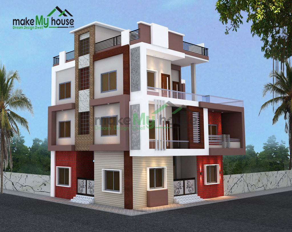 Triplex Floor Plan 3D House Design