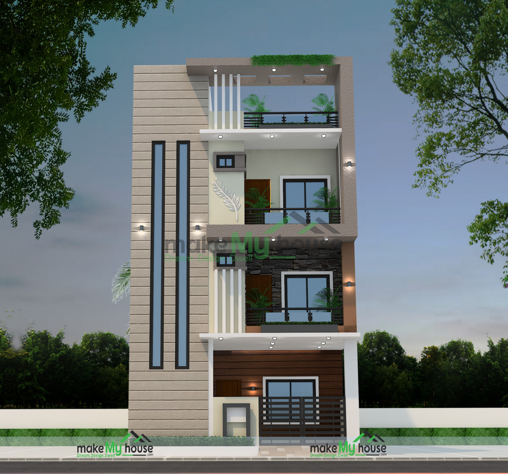 1056Sqft Exterior Elevation Design