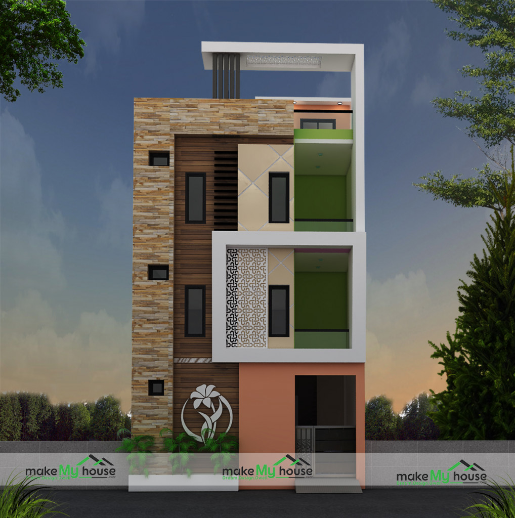 990Sqft Exterior house design