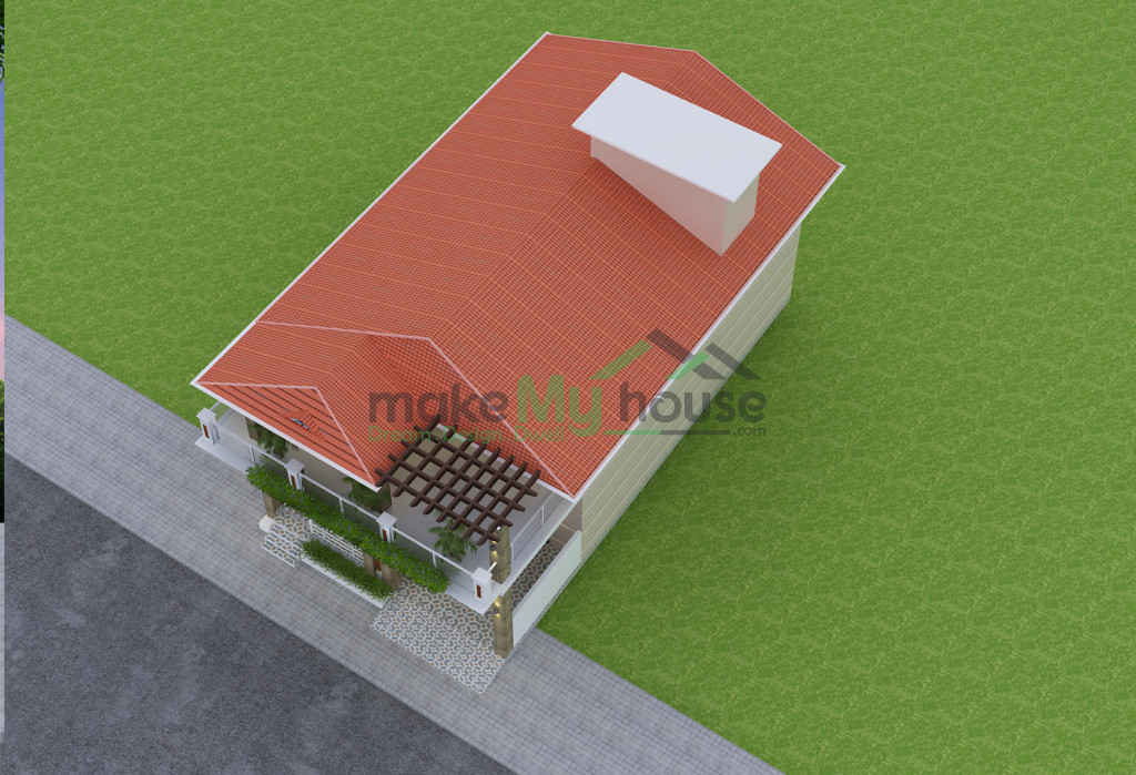 2 BHK House Plan with Balcony