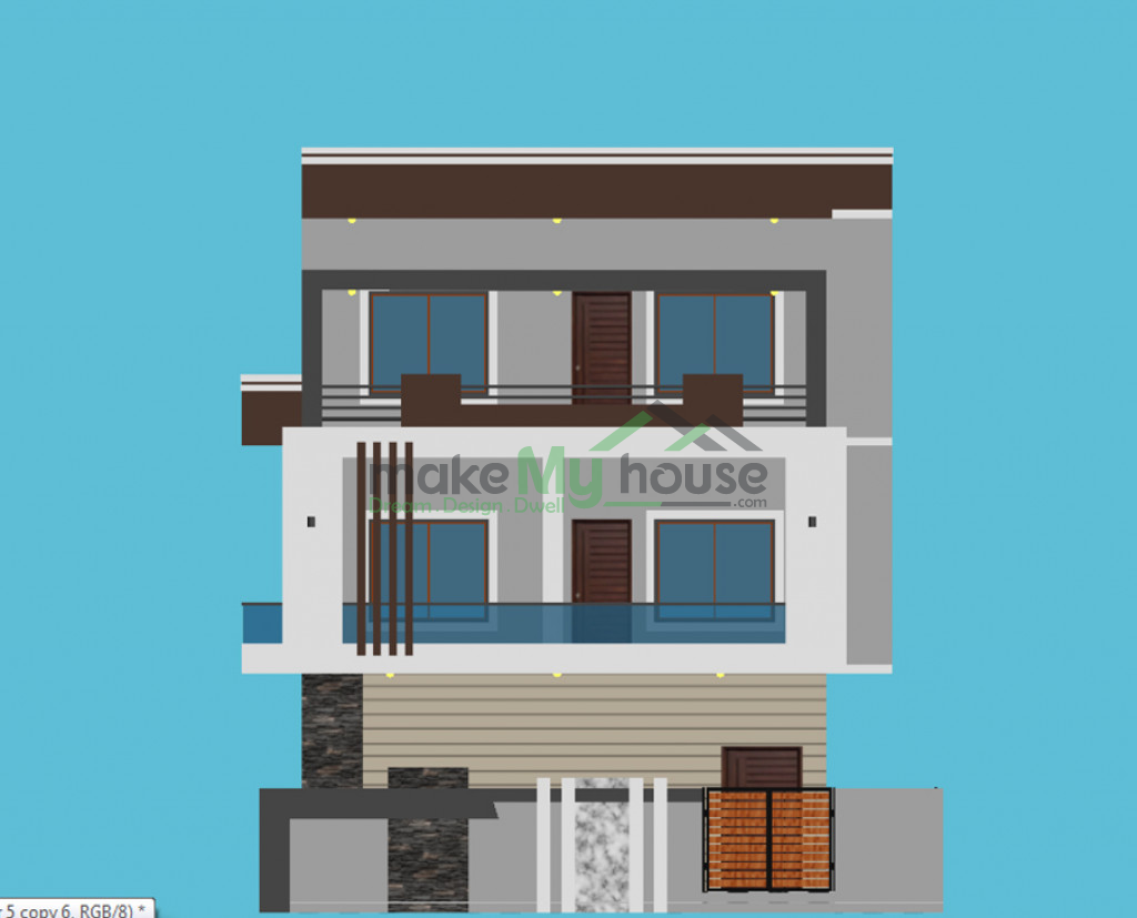 3 floors building elevation design