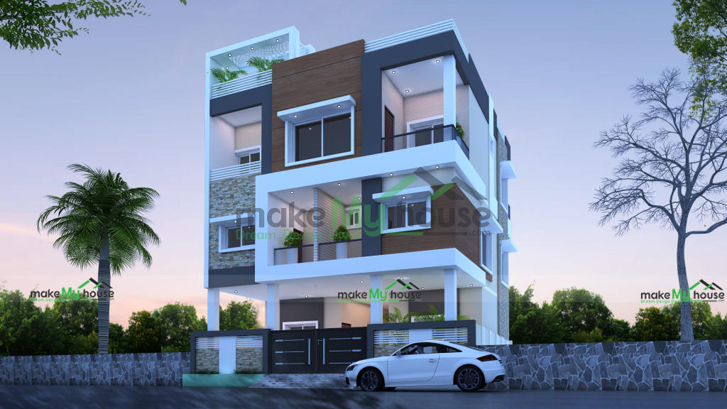 3 floor front elevation designs