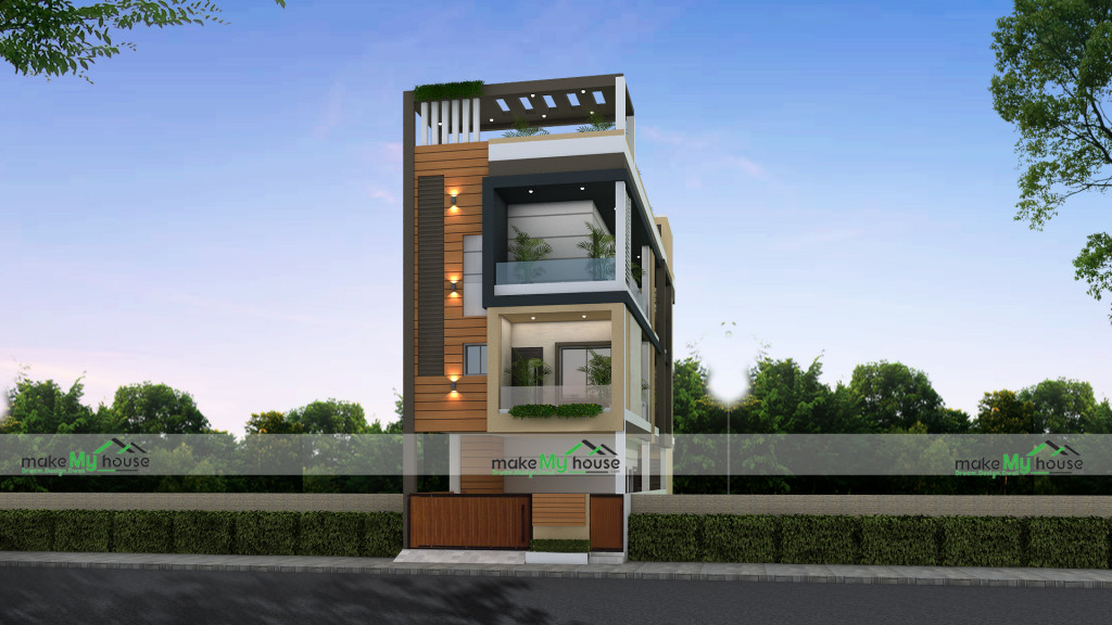 front view of triplex elevation