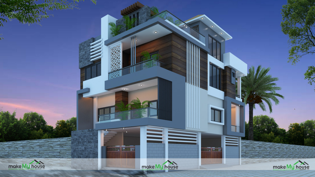 Triplex house elevation design