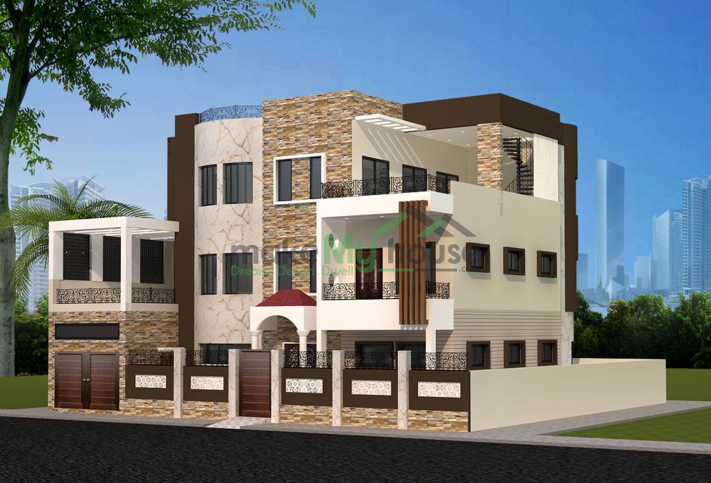 triplex exterior front view