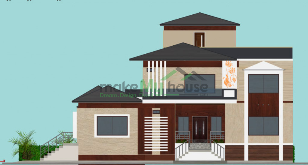 duplex 2d front elevation