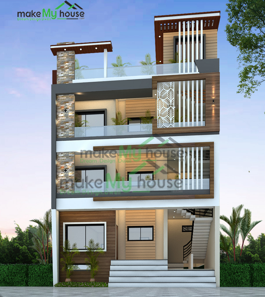 triplex house exterior design