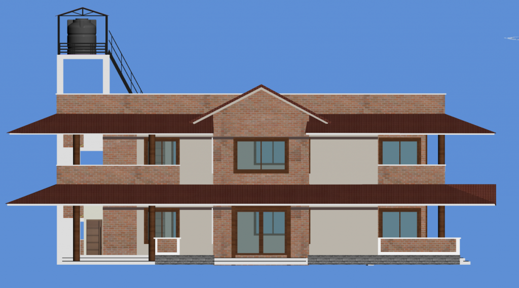 duplex 2d side elevation