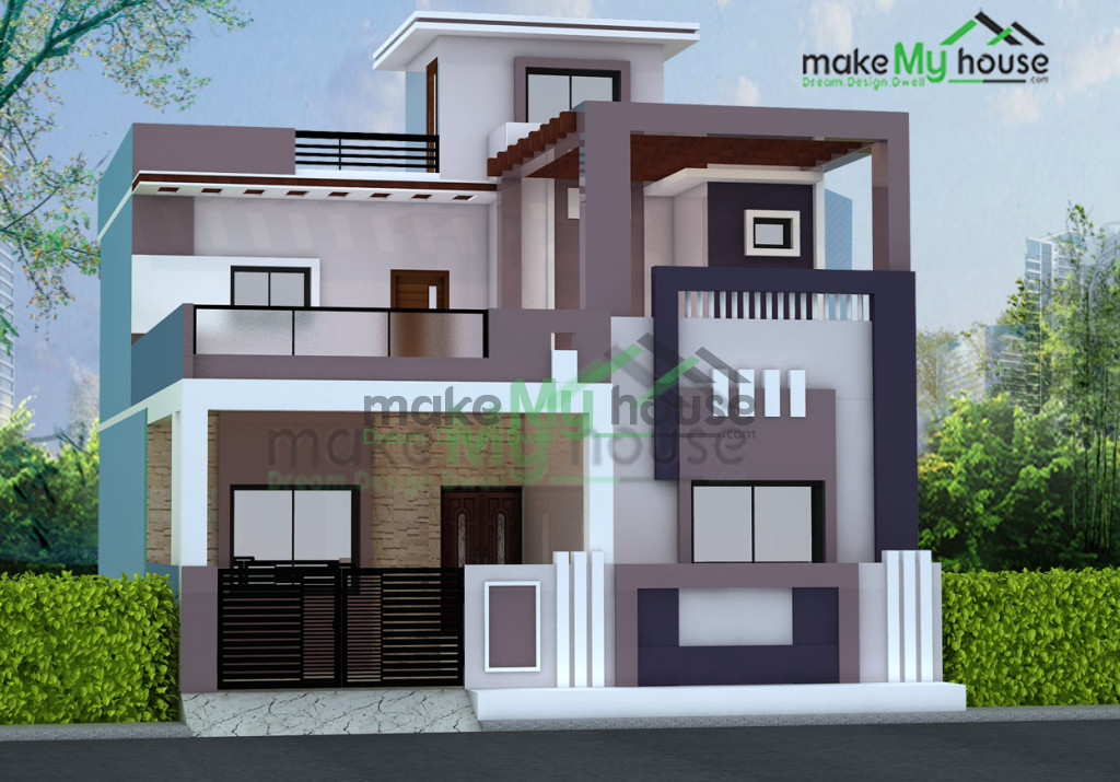 1536Sqft Exterior Elevation Design