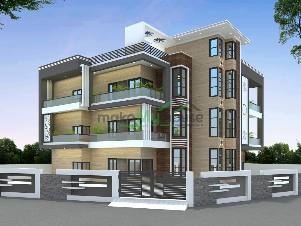 residential cum commercial building exterior design