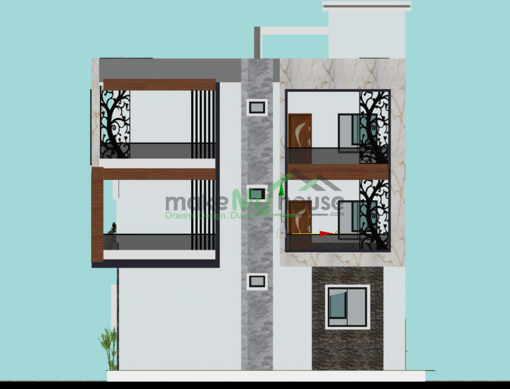 triplex 3d corner elevation