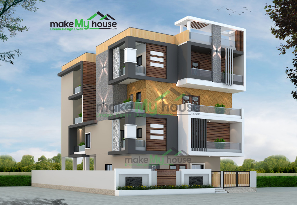 multistory 3d corner elevation