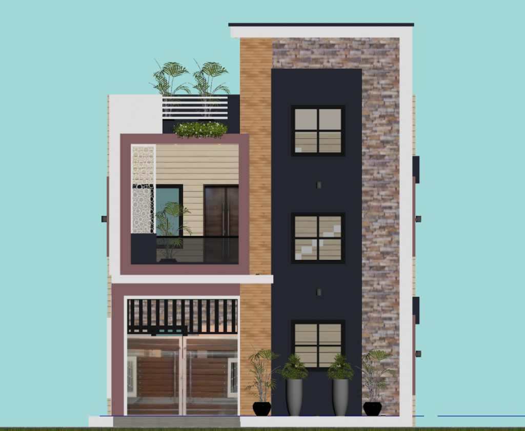 duplex residential cum commercial floor plan