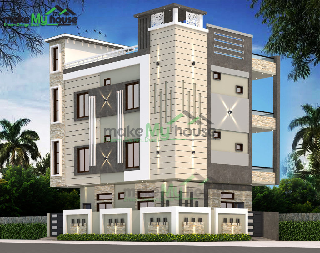 Triplex house elevation design