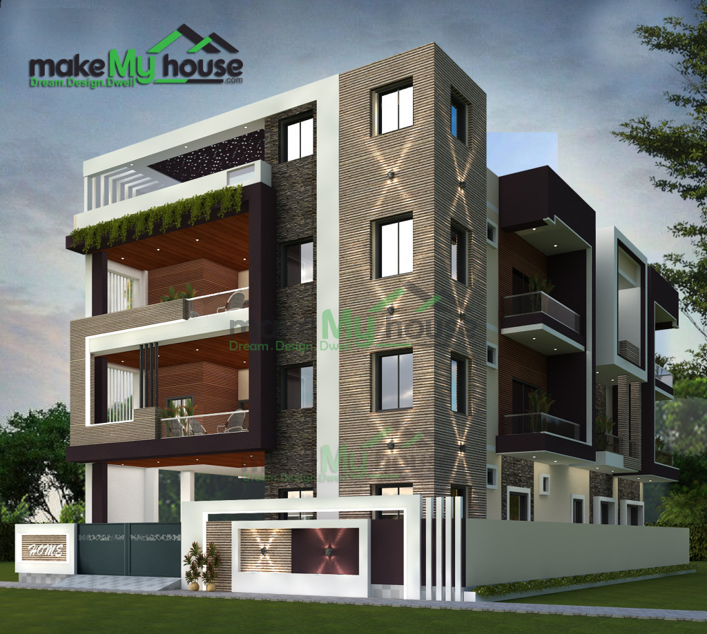 triplex 3d front elevation