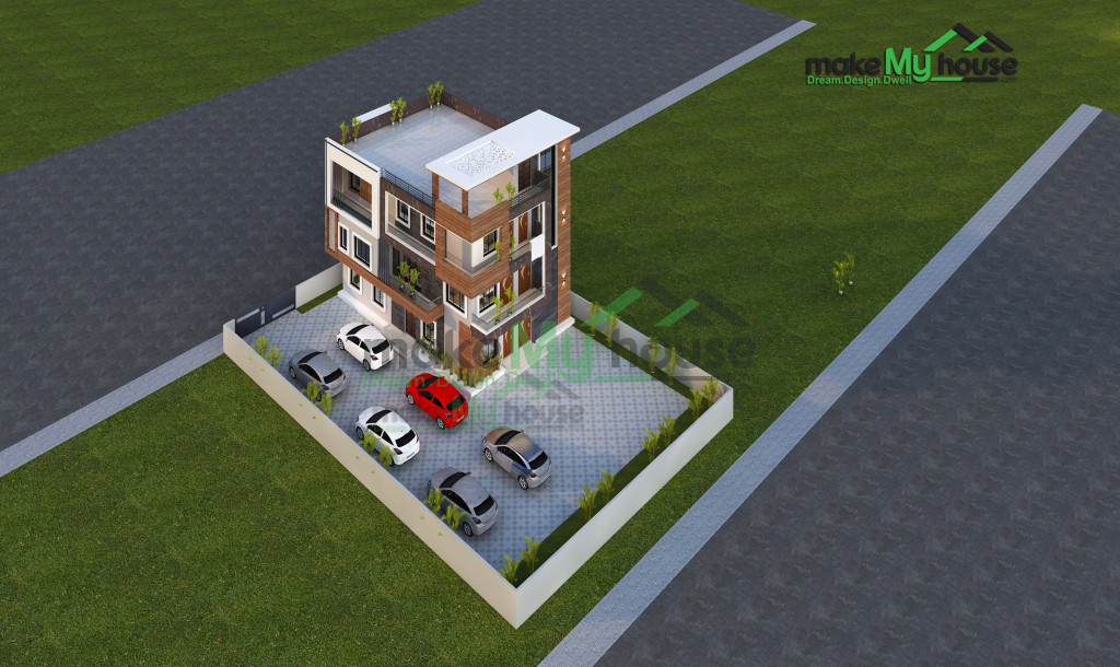 triplex 3d corner elevation