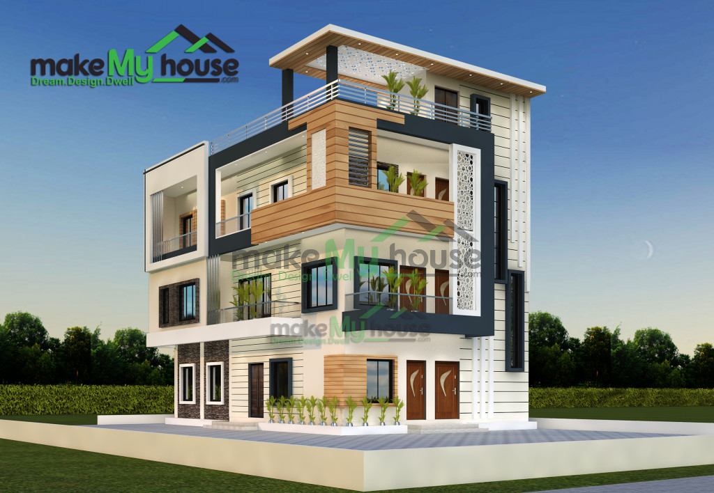 triplex 3d elevation 