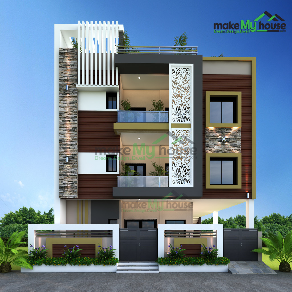 triplex house exterior design