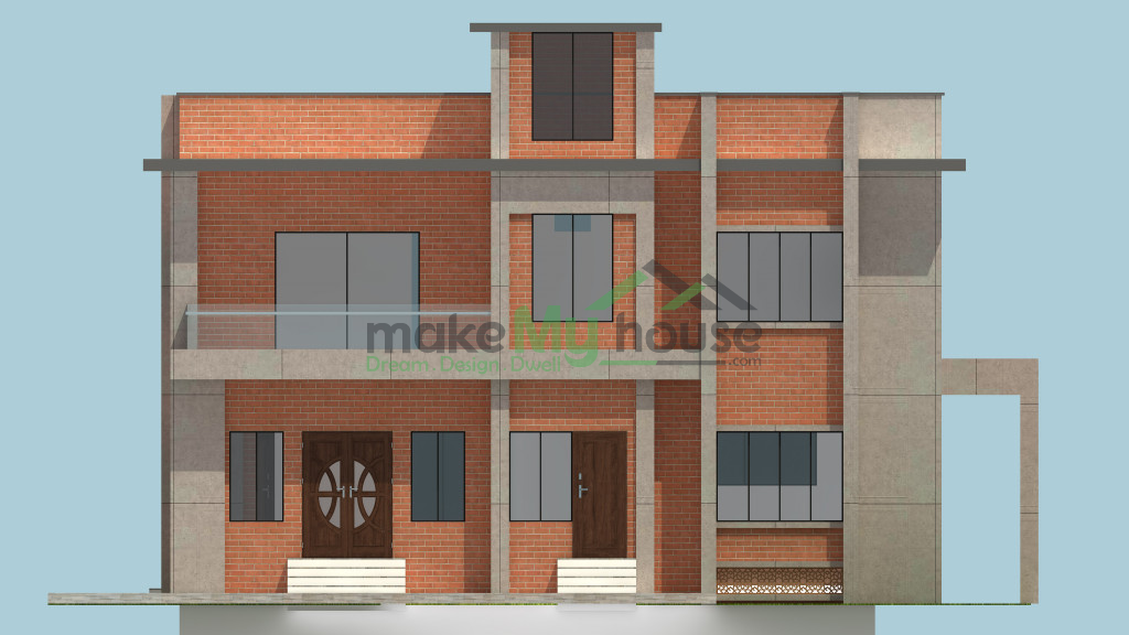 duplex 3D corner elevation