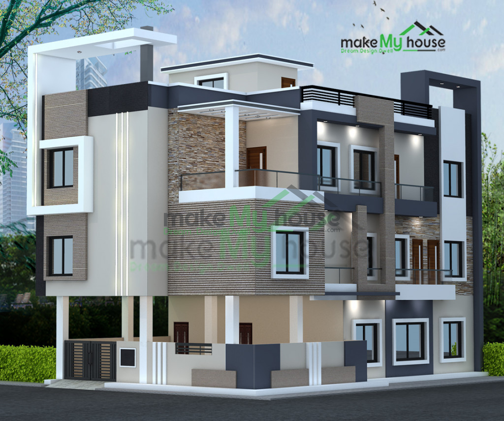 triplex house exterior design