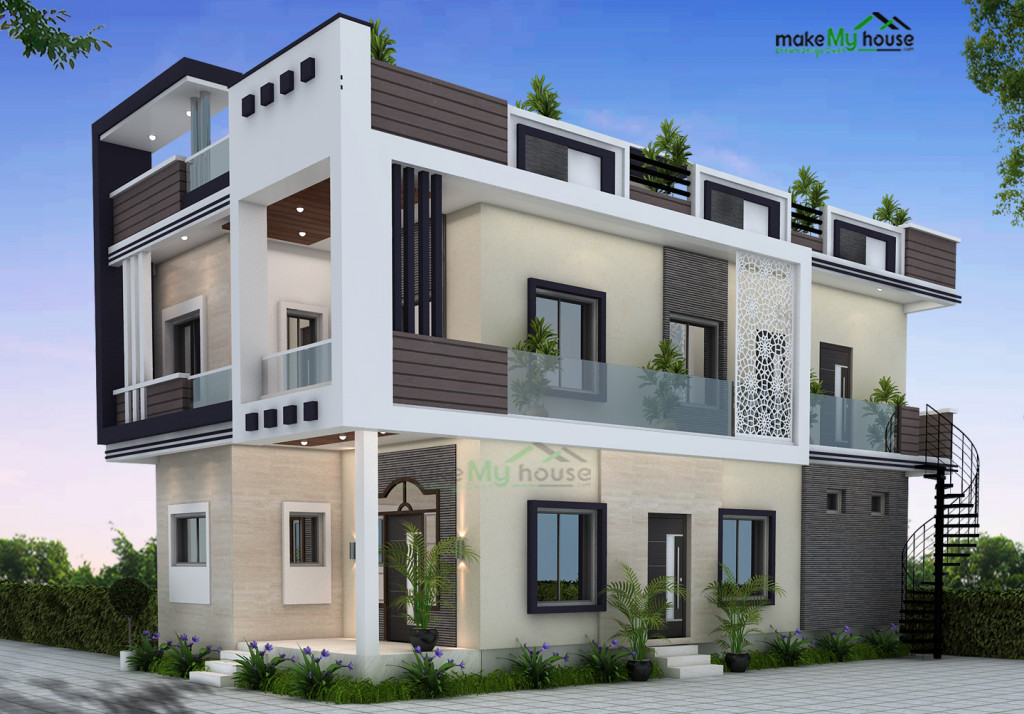 Duplex Exterior Elevation Design