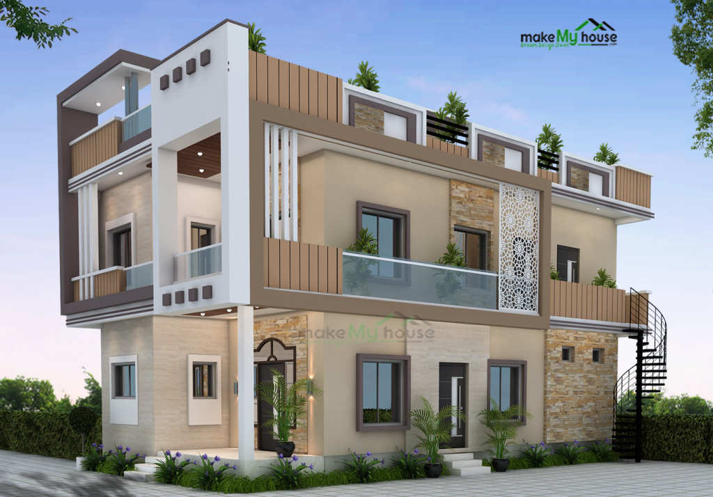 Duplex house elevation designs