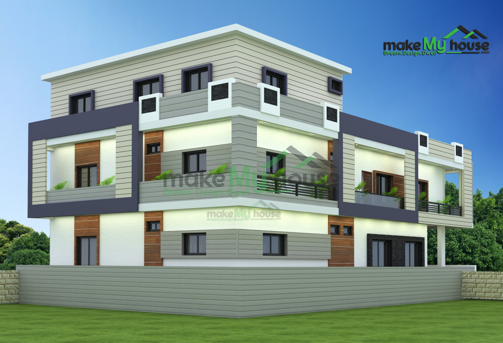 triplex 3d elevation 