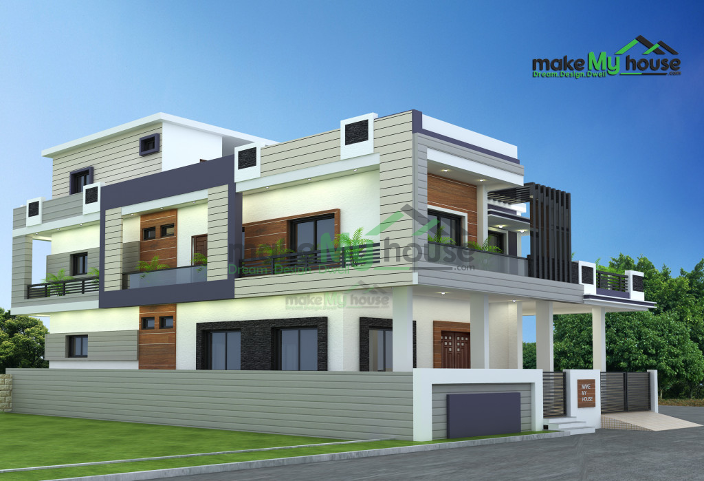 Triplex house elevation design