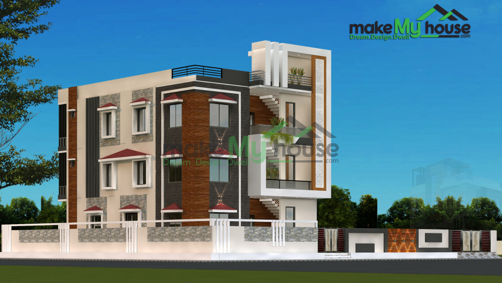 Triplex Floor Plan House Elevation Design