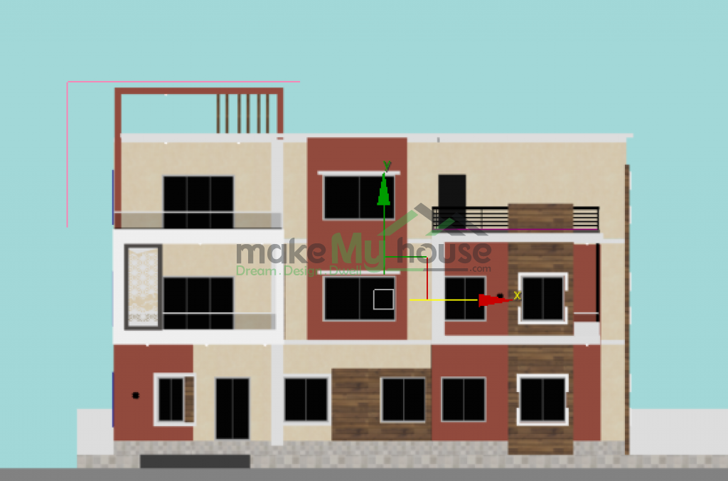 triplex house exterior design