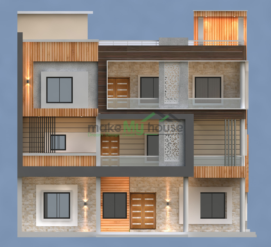 online house 2d elevation design