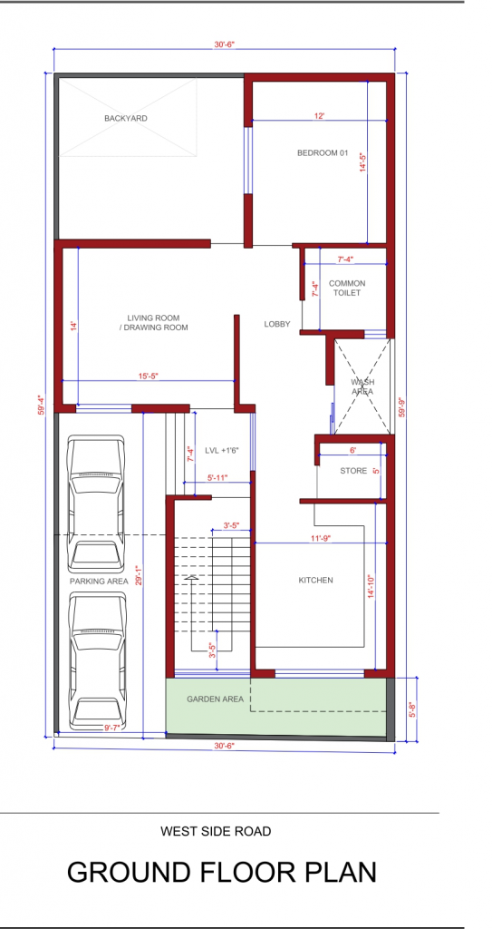 Modern Duplex Floor plan for Duplex House