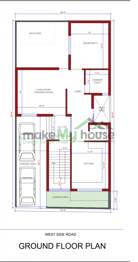 Modern Duplex Floor plan for Duplex House